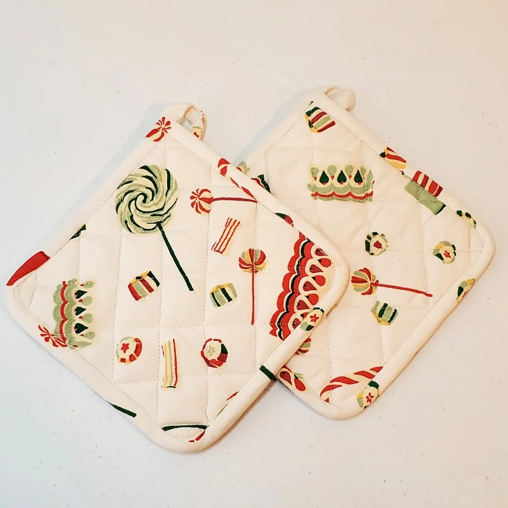 Crate & Barrel Candy Potholder Set